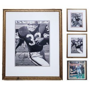 Jim Brown & Greg Pruitt signed 8x10 w/ OoA. Cleveland Browns HoF Autographs Auto